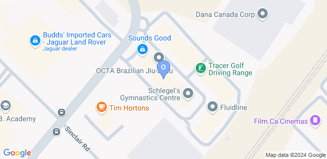 Map to OCTA BJJ Oakville